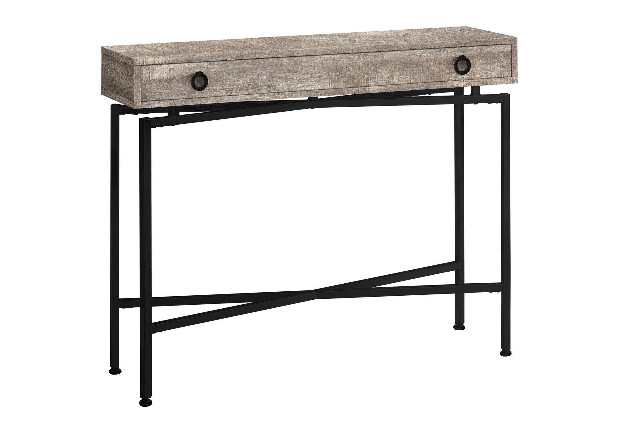 43" Brown And Black Cross Leg Console Table-Console Tables-DECOROLALA