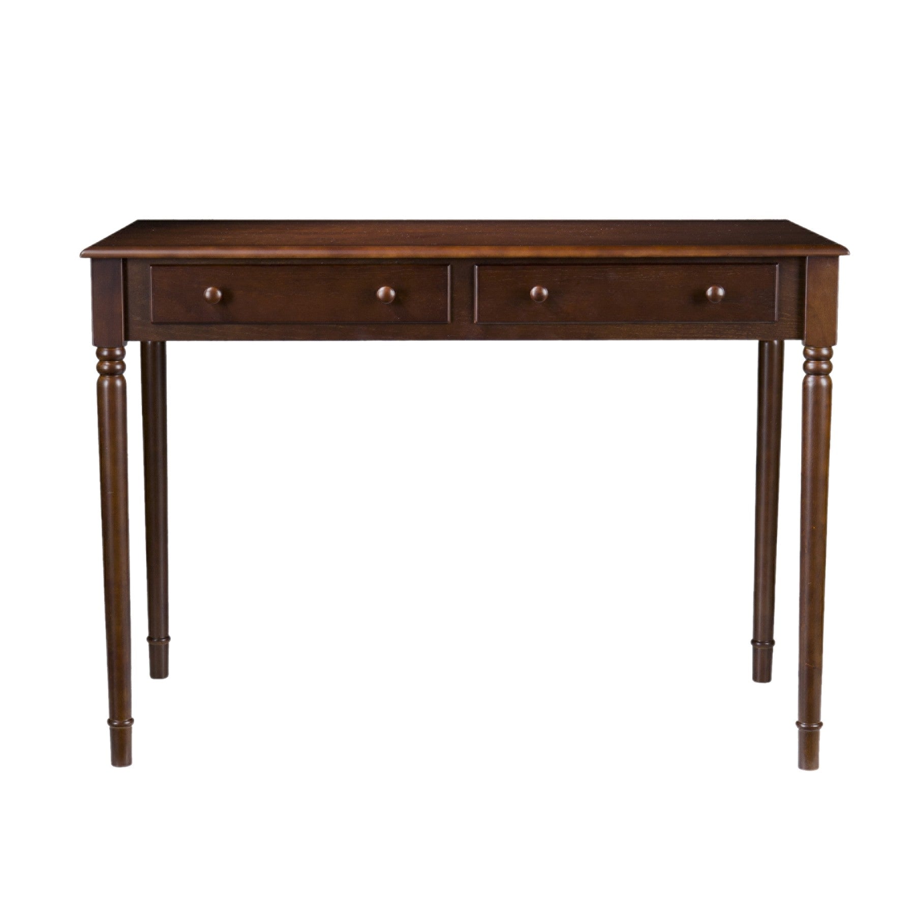 43" Brown Solid Wood Writing Desk With Two Drawers-Desks-DECOROLALA
