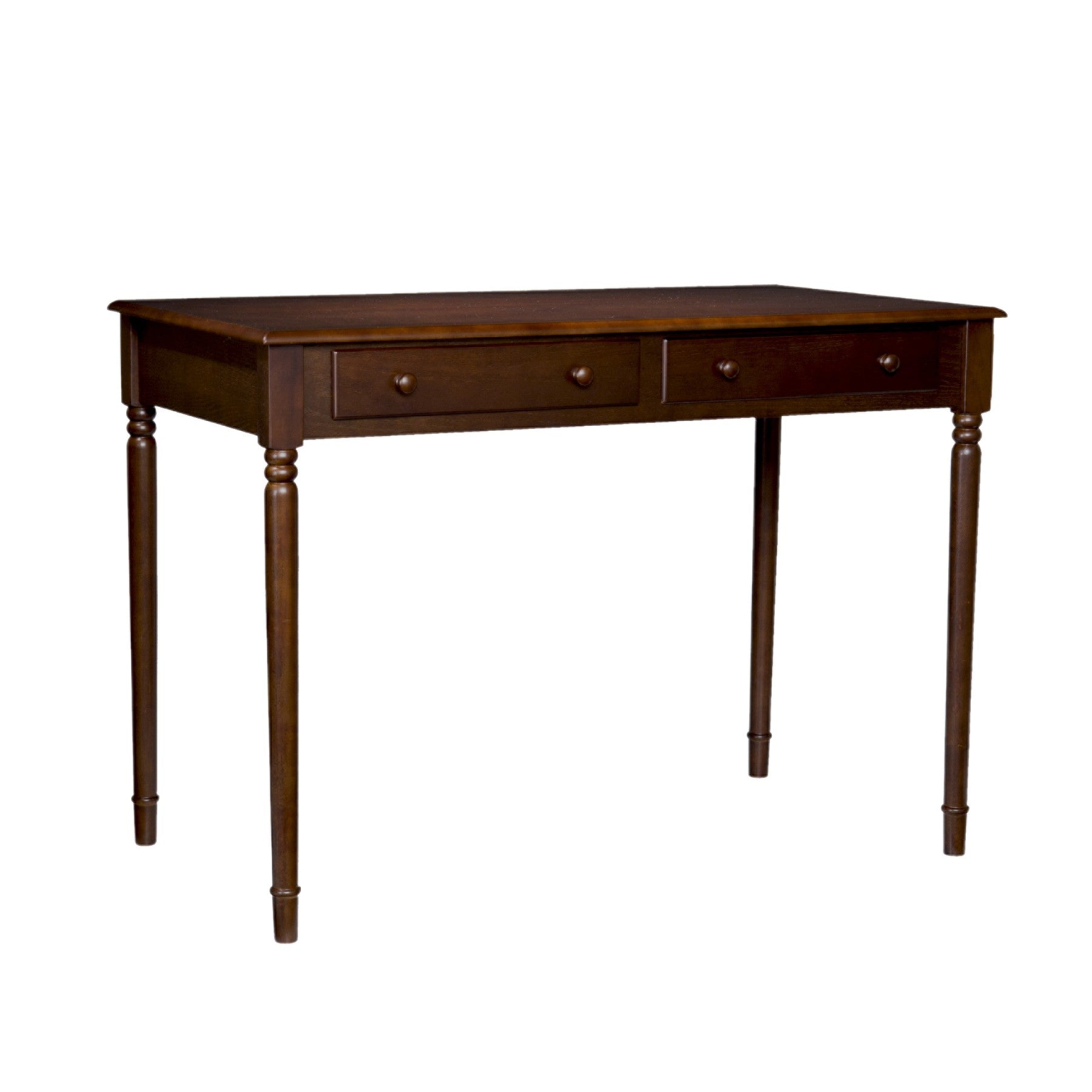 43" Brown Solid Wood Writing Desk With Two Drawers-Desks-DECOROLALA