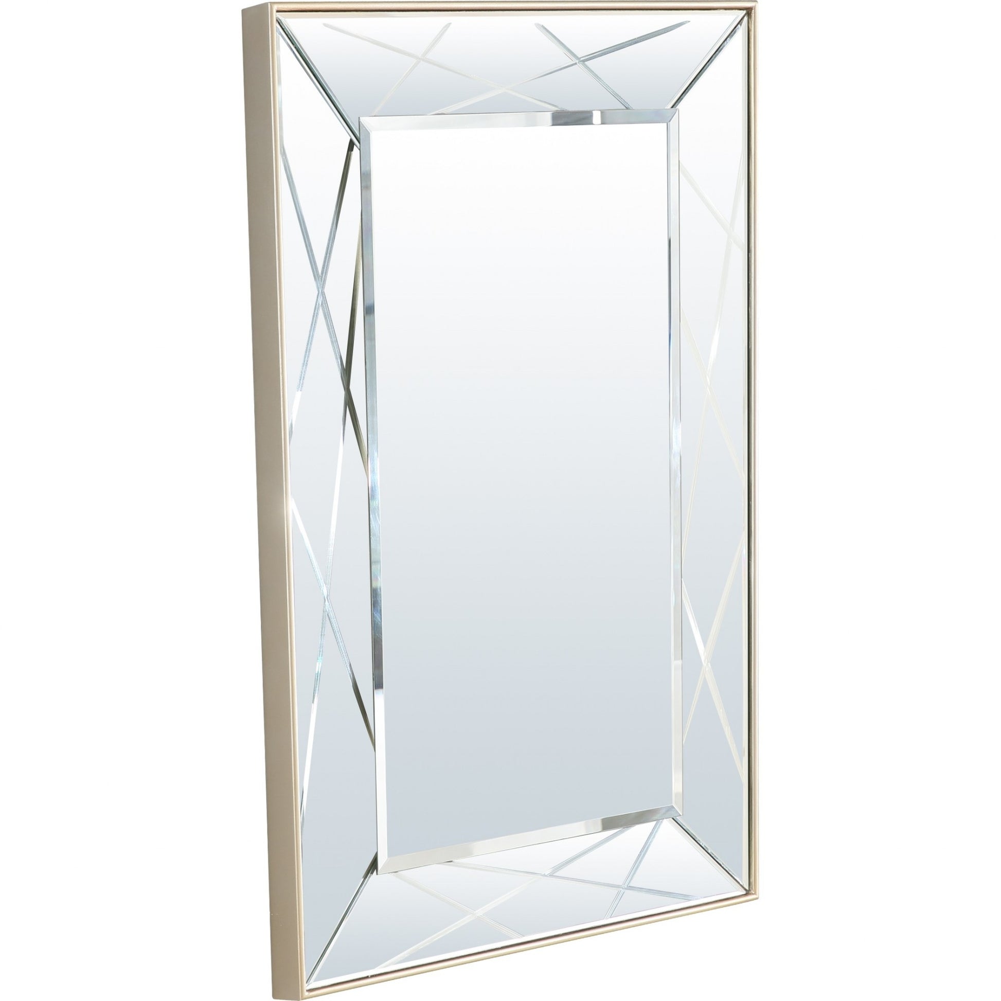 43" Champagne Metal Framed Accent Mirror-Mirrors-DECOROLALA