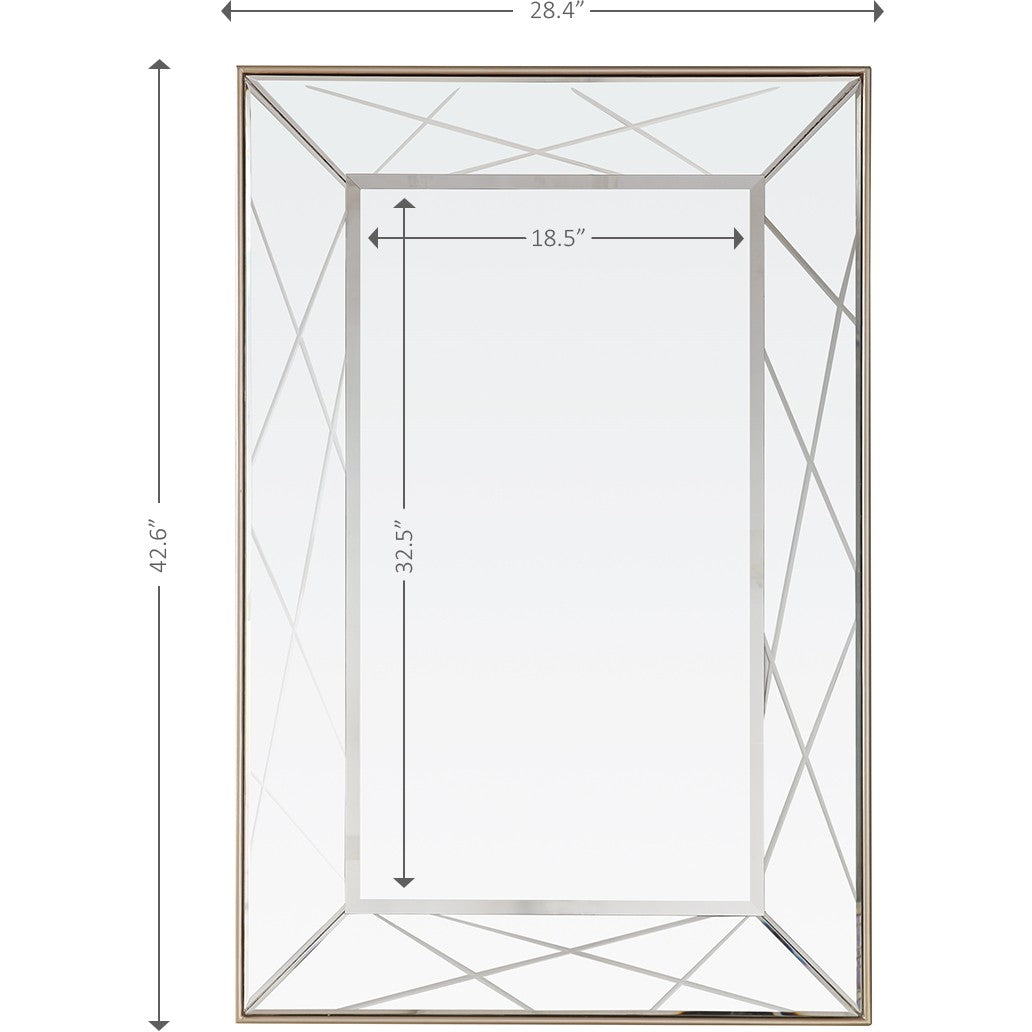 43" Champagne Metal Framed Accent Mirror-Mirrors-DECOROLALA