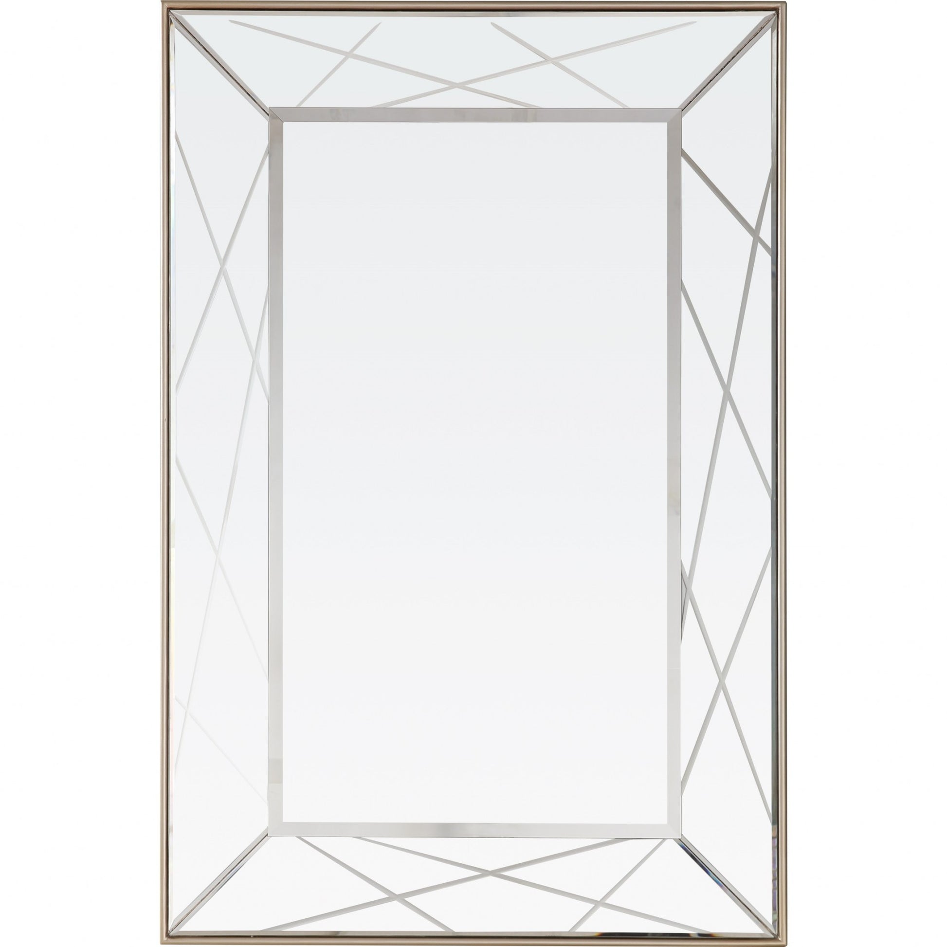 43" Champagne Metal Framed Accent Mirror-Mirrors-DECOROLALA