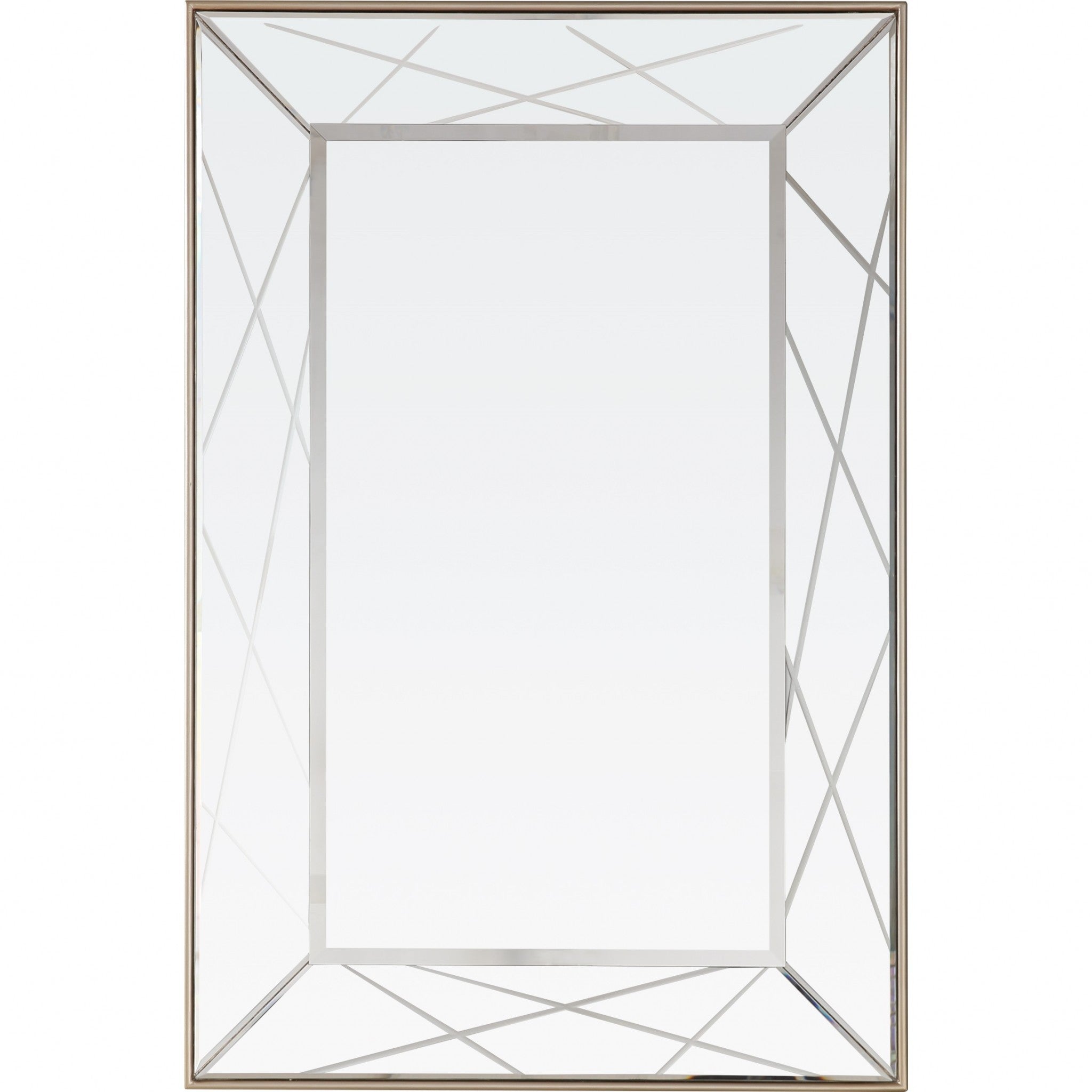 43" Champagne Metal Framed Accent Mirror-Mirrors-DECOROLALA