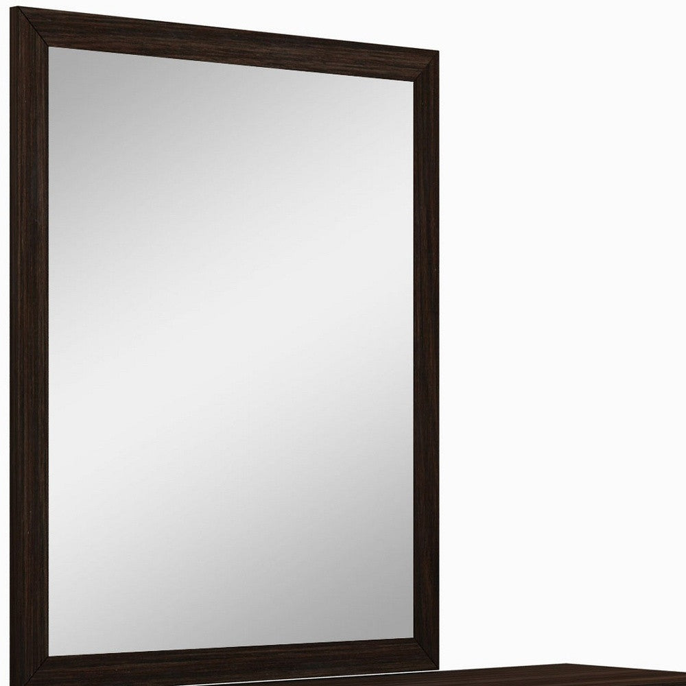 43" Dark Brown Framed Dresser Mirror-Mirrors-DECOROLALA