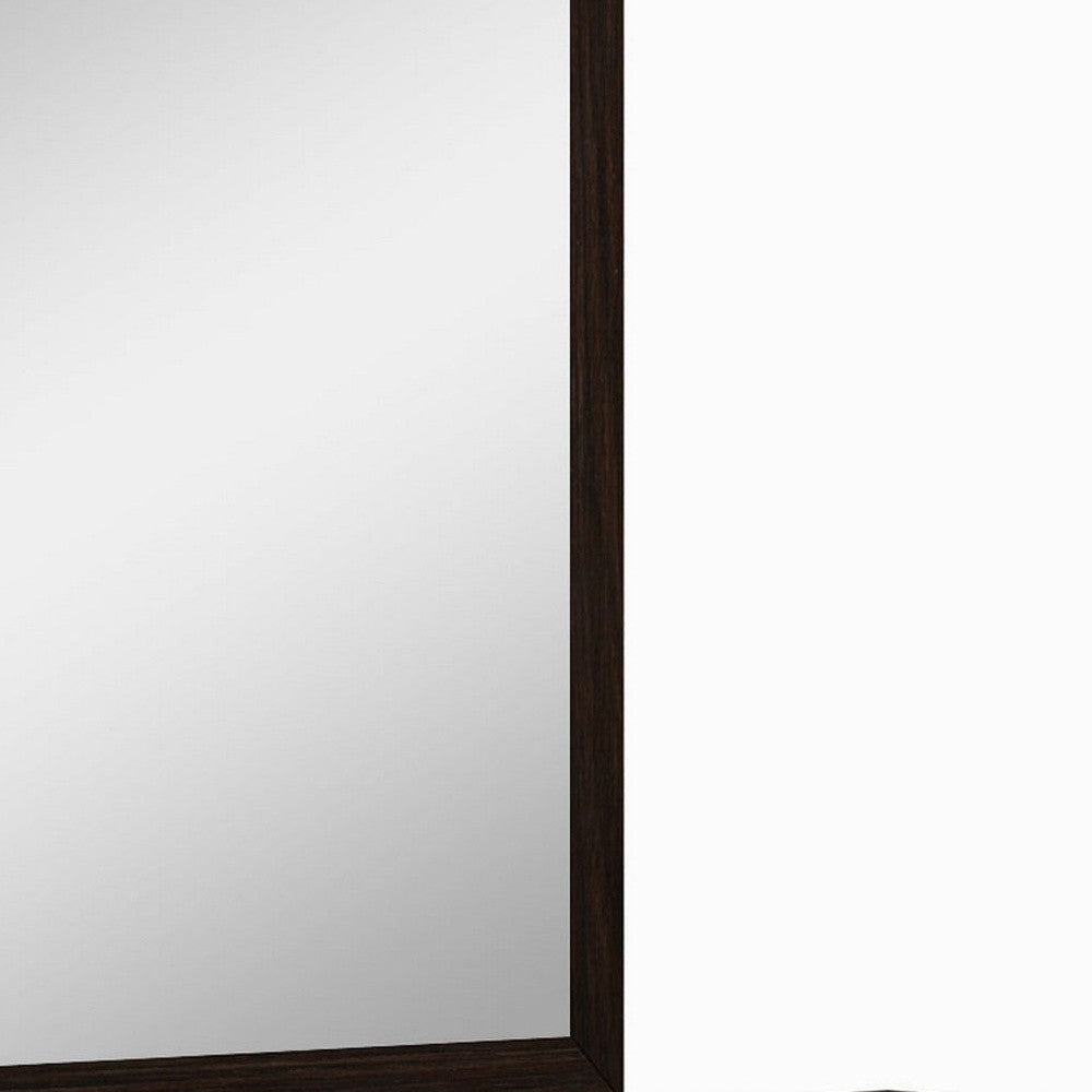 43" Dark Brown Framed Dresser Mirror-Mirrors-DECOROLALA