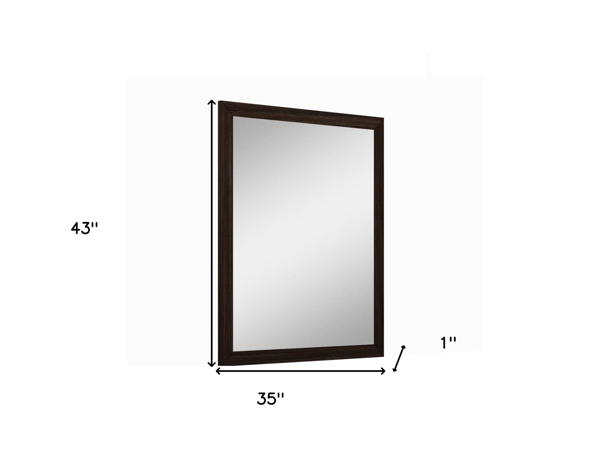 43" Dark Brown Framed Dresser Mirror-Mirrors-DECOROLALA