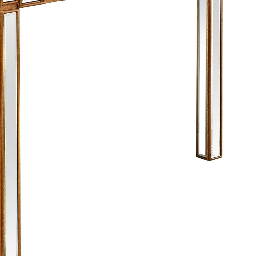 43" Gold Mirrored Glass Console Table-Console Tables-DECOROLALA