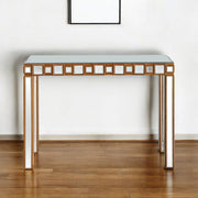 43" Gold Mirrored Glass Console Table-Console Tables-DECOROLALA