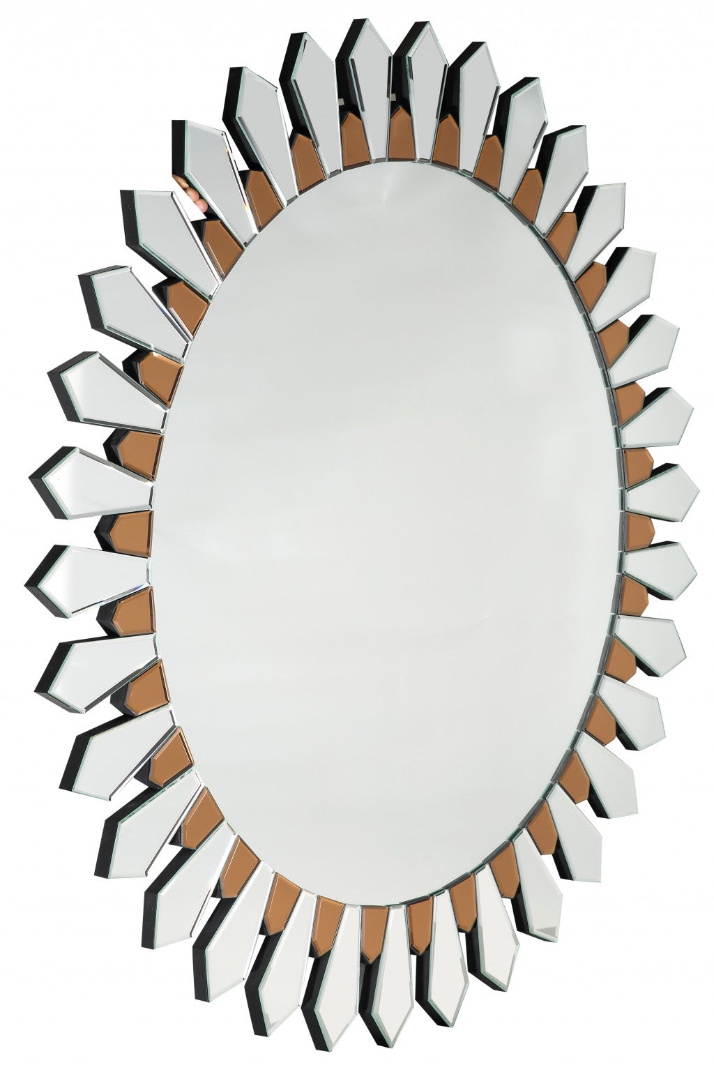43" Gold Round Glass Framed Accent Mirror-Mirrors-DECOROLALA
