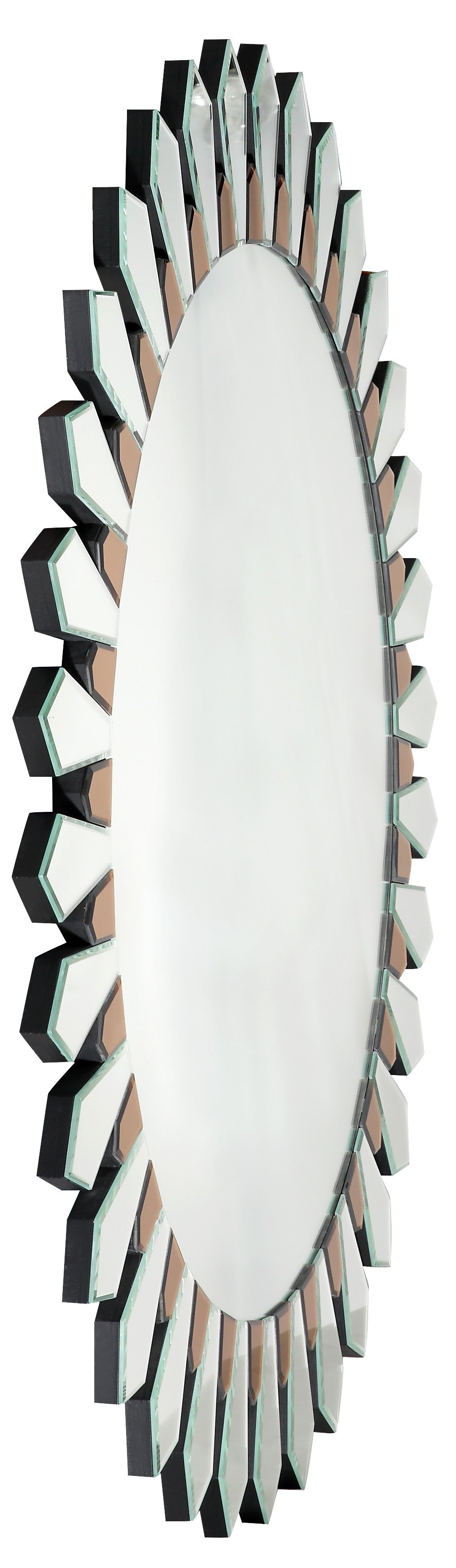 43" Gold Round Glass Framed Accent Mirror-Mirrors-DECOROLALA