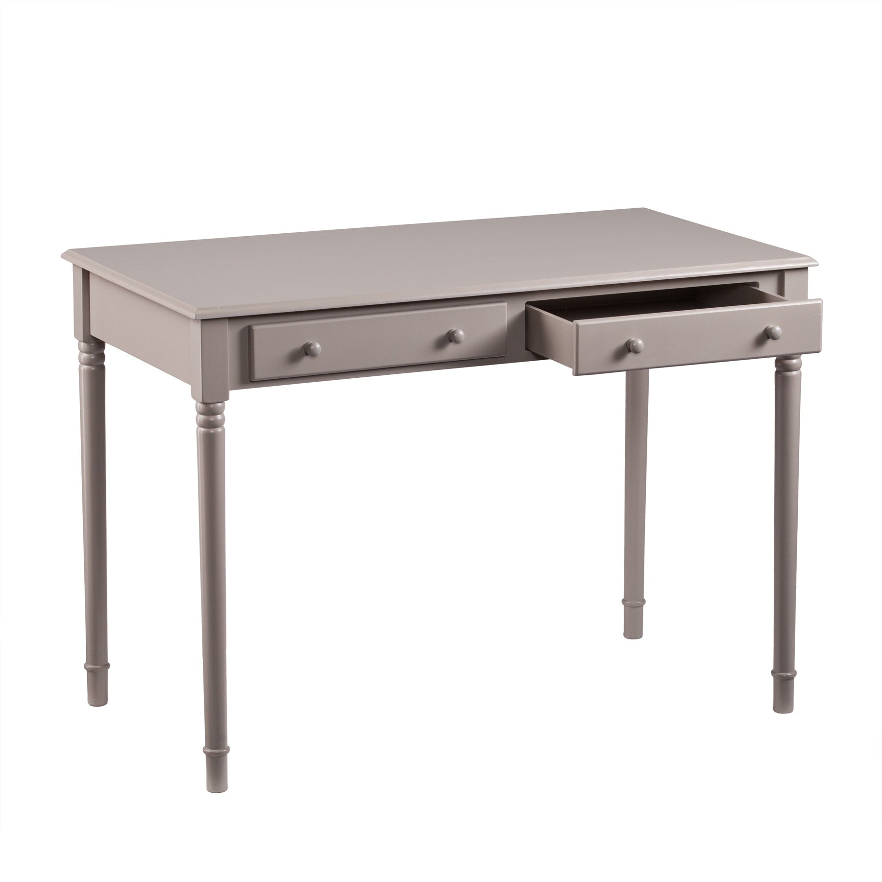 43" Gray Solid Wood Writing Desk With Two Drawers-Desks-DECOROLALA