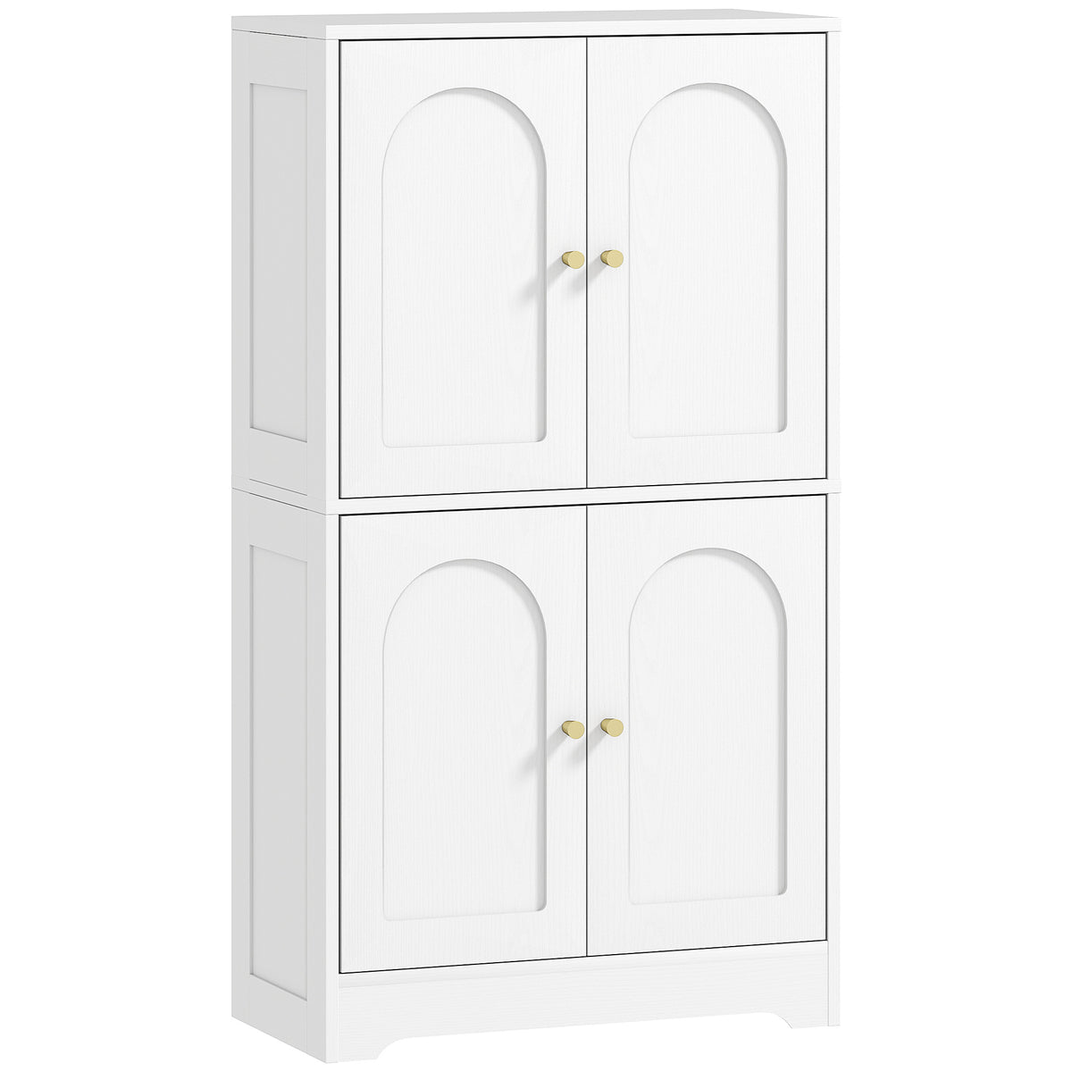 43" Kitchen Pantry Cabinet - White 4 Arched Doors-Home Furnishings > Storage & Organization > Kitchen Pantry Cabinets-DECOROLALA