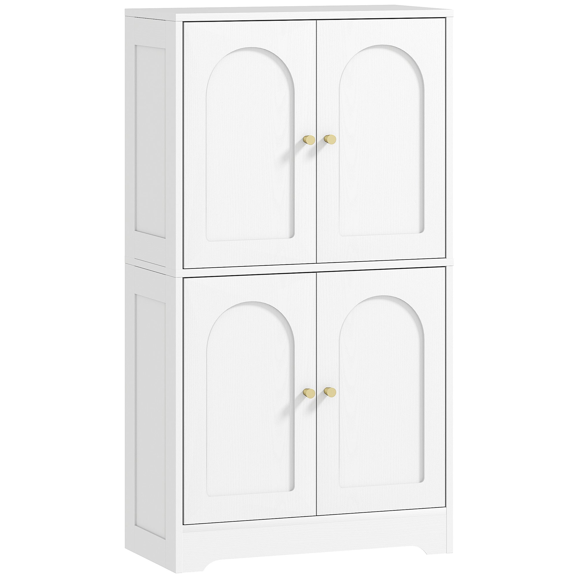43" Kitchen Pantry Cabinet - White 4 Arched Doors-Home Furnishings > Storage & Organization > Kitchen Pantry Cabinets-DECOROLALA