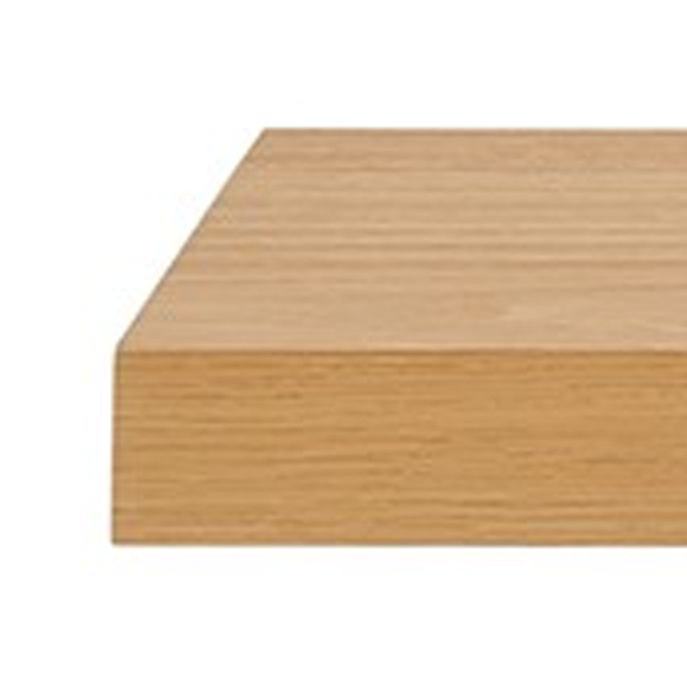 43" Natural Light Brown Wooden Floating Shelf-Wall Mounted Shelves-DECOROLALA