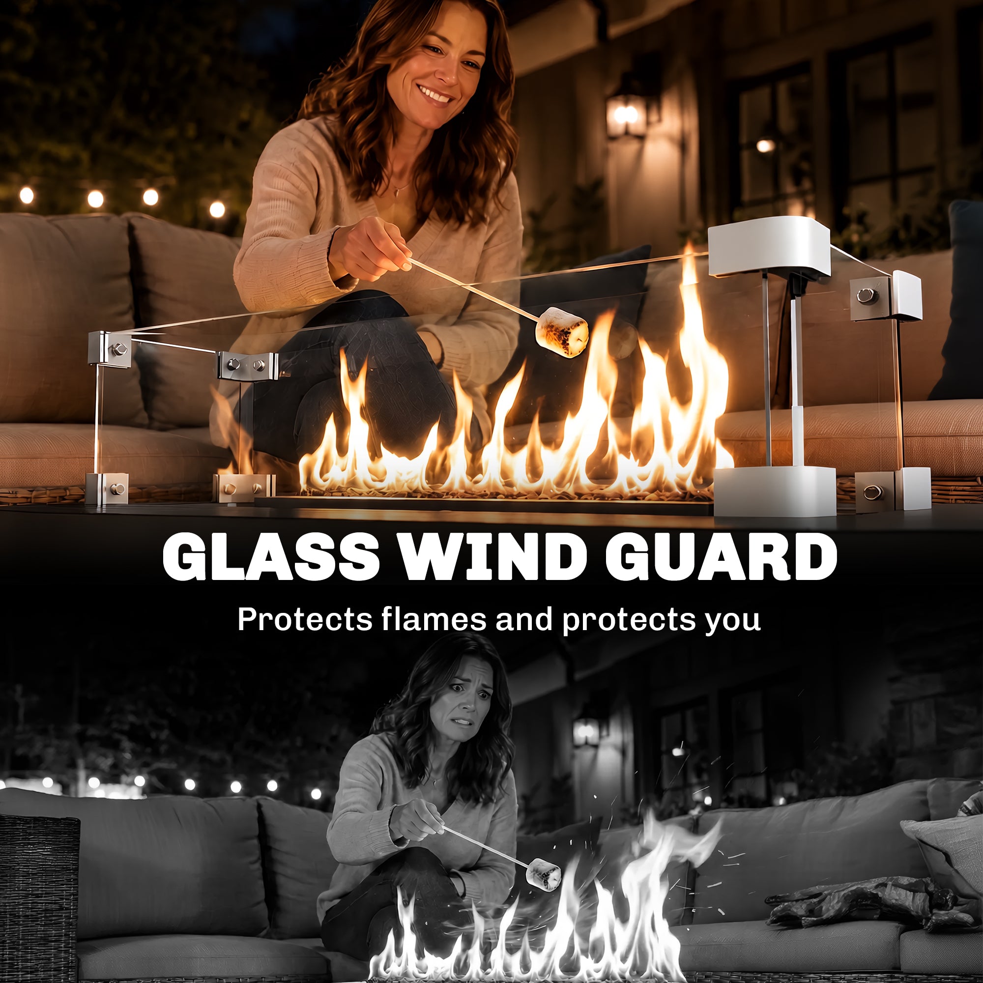 43" Propane Fire Pit Table - 50,000 BTU Steel Black-Patio & Garden > Fire Pits-DECOROLALA