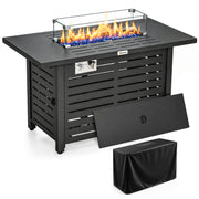 43" Propane Fire Pit Table - 50,000 BTU Steel Black-Patio & Garden > Fire Pits-DECOROLALA