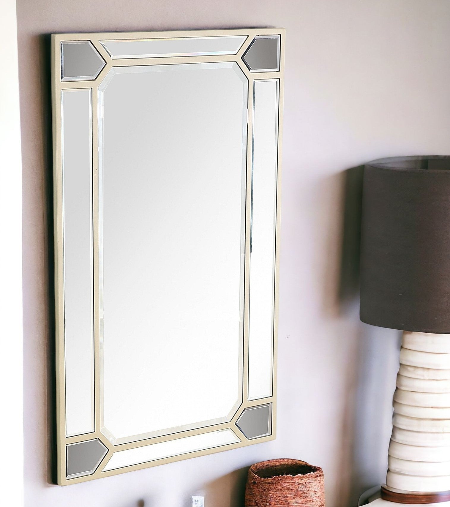43" Silver Metal Framed Accent Mirror-Mirrors-DECOROLALA