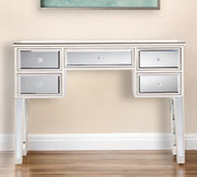 43" Silver Mirrored Glass Console Table And Drawers-Console Tables-DECOROLALA