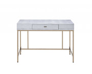 43" Silver and Champagne Writing Desk-Desks-DECOROLALA