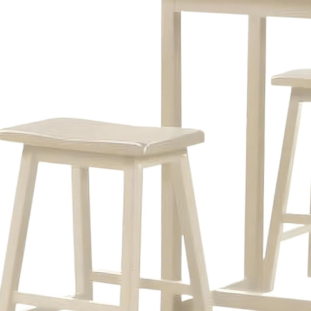 43" Three Piece Beige Solid Wood Rectangular Bar Table-Bar & Restaurant Tables-DECOROLALA