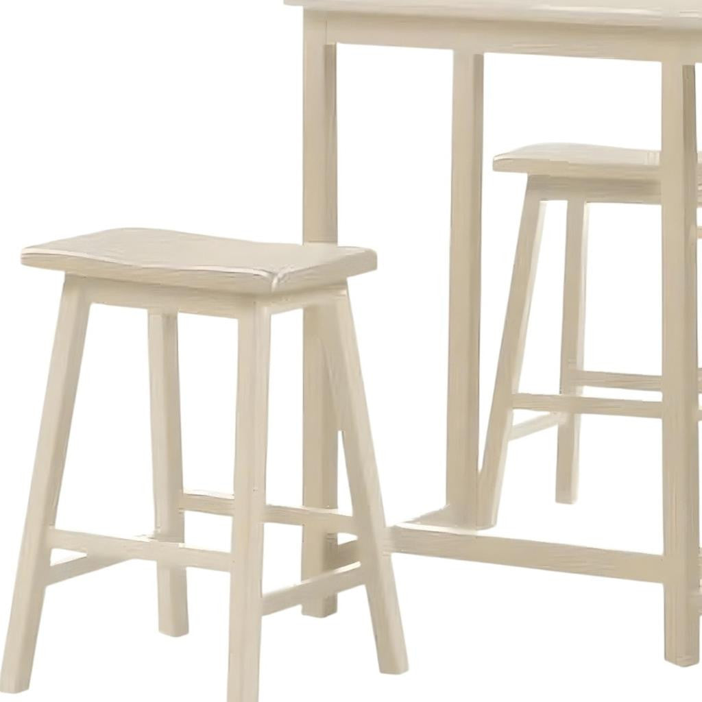 43" Three Piece Beige Solid Wood Rectangular Bar Table-Bar & Restaurant Tables-DECOROLALA