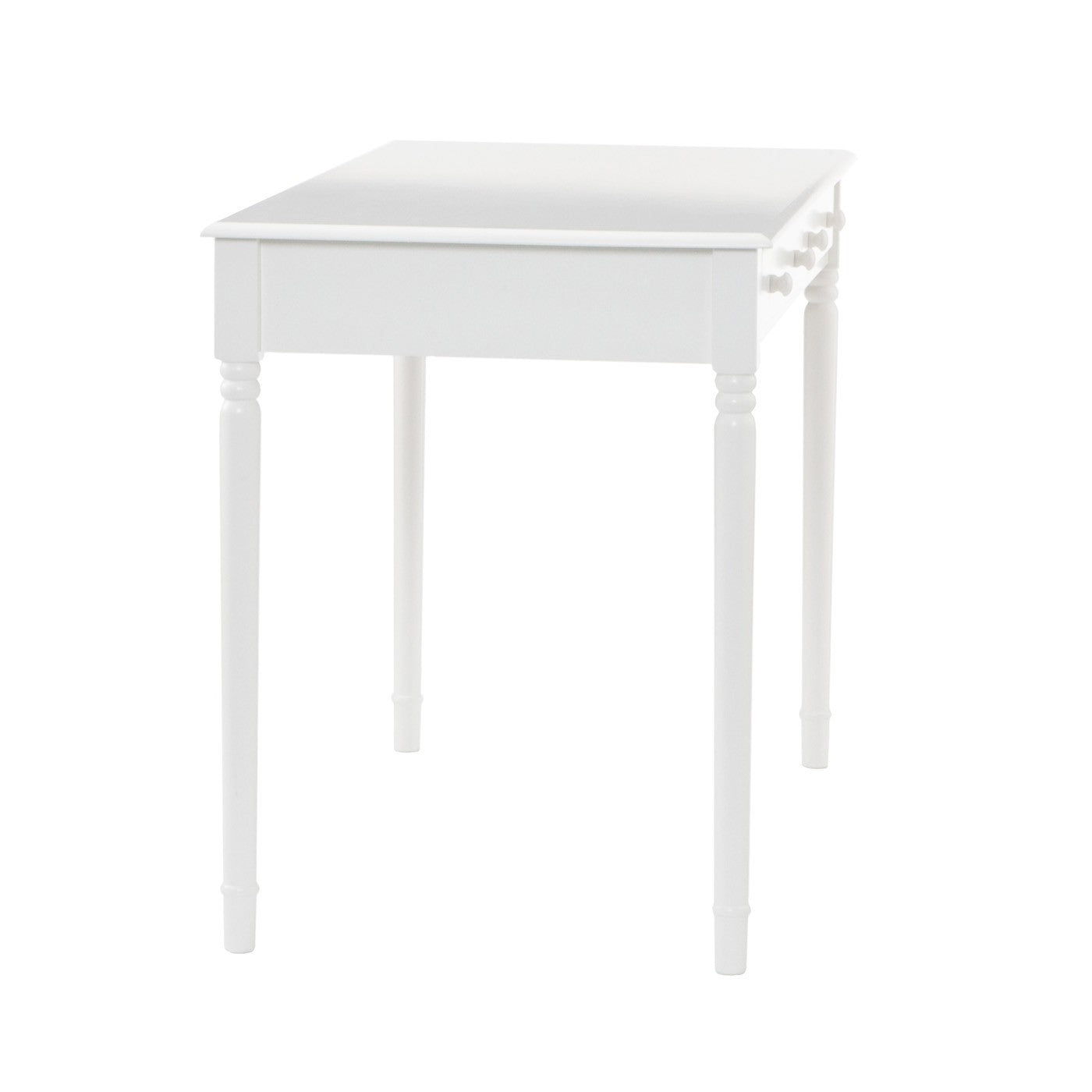 43" White Solid Wood Writing Desk With Two Drawers-Desks-DECOROLALA