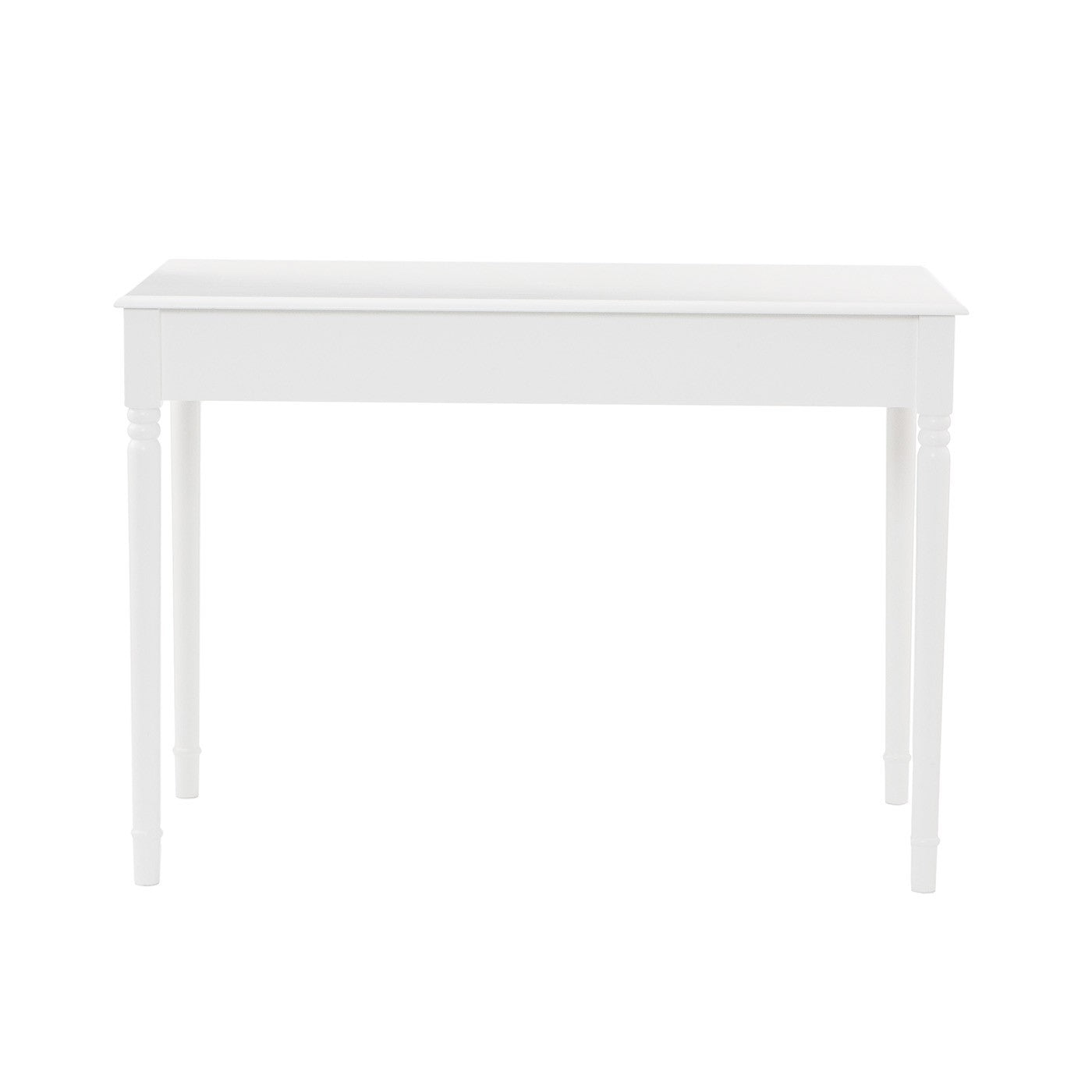 43" White Solid Wood Writing Desk With Two Drawers-Desks-DECOROLALA