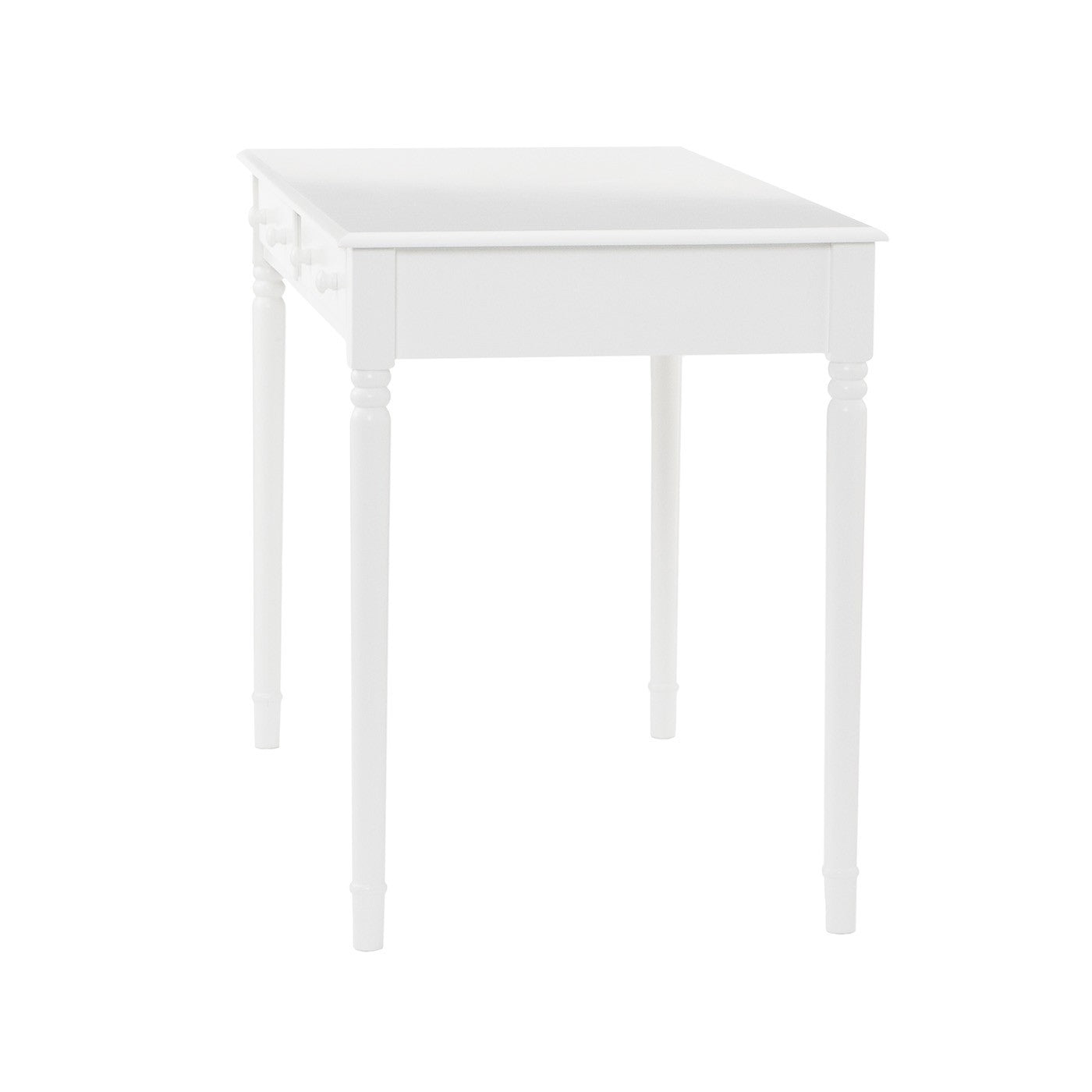43" White Solid Wood Writing Desk With Two Drawers-Desks-DECOROLALA