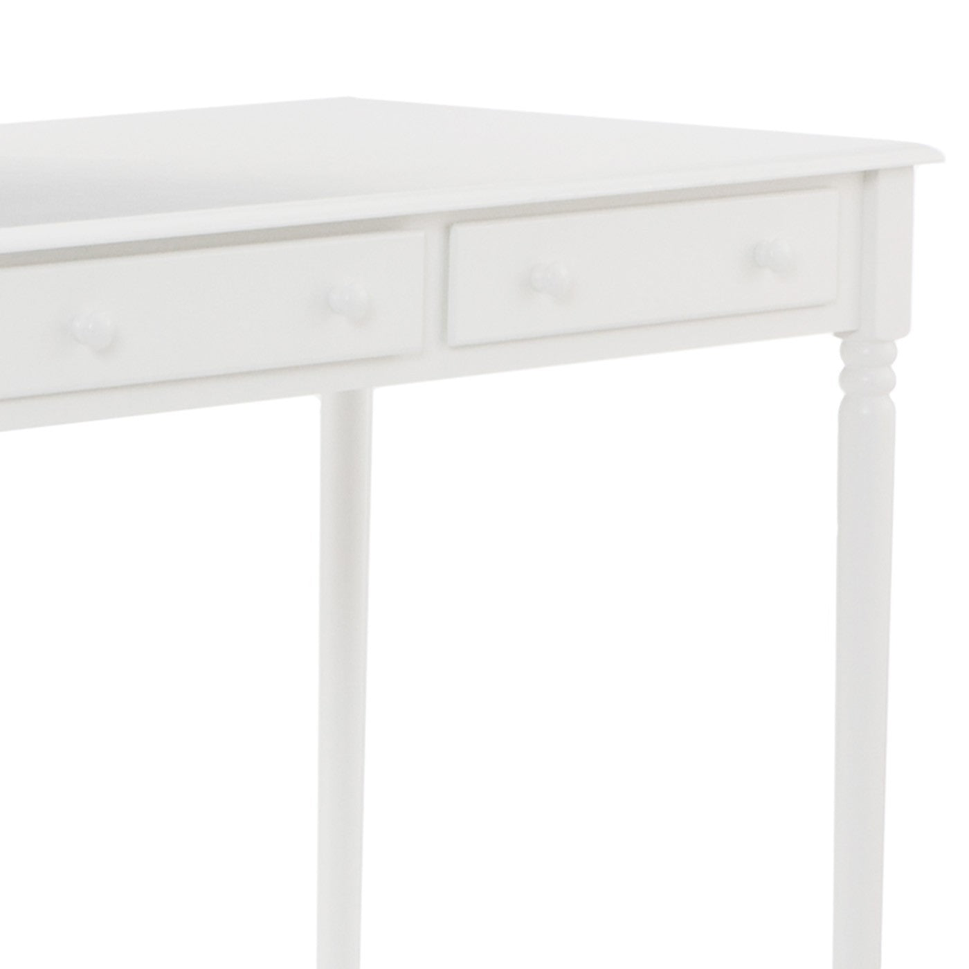43" White Solid Wood Writing Desk With Two Drawers-Desks-DECOROLALA