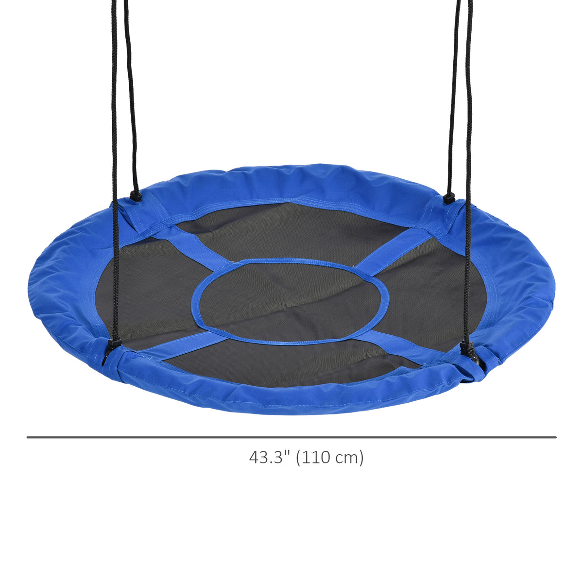 43.25" Saucer Swing, Nest Web Rope Seat with Adjustable Hanging Ropes, for Indoor Outdoor Children 3-12 Years Old, Blue-Toys & Games > Kids Outdoor Play > Gym Sets & Swings-DECOROLALA