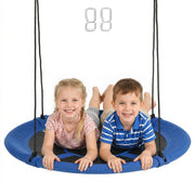 43.25" Saucer Swing, Nest Web Rope Seat with Adjustable Hanging Ropes, for Indoor Outdoor Children 3-12 Years Old, Blue-Toys & Games > Kids Outdoor Play > Gym Sets & Swings-DECOROLALA