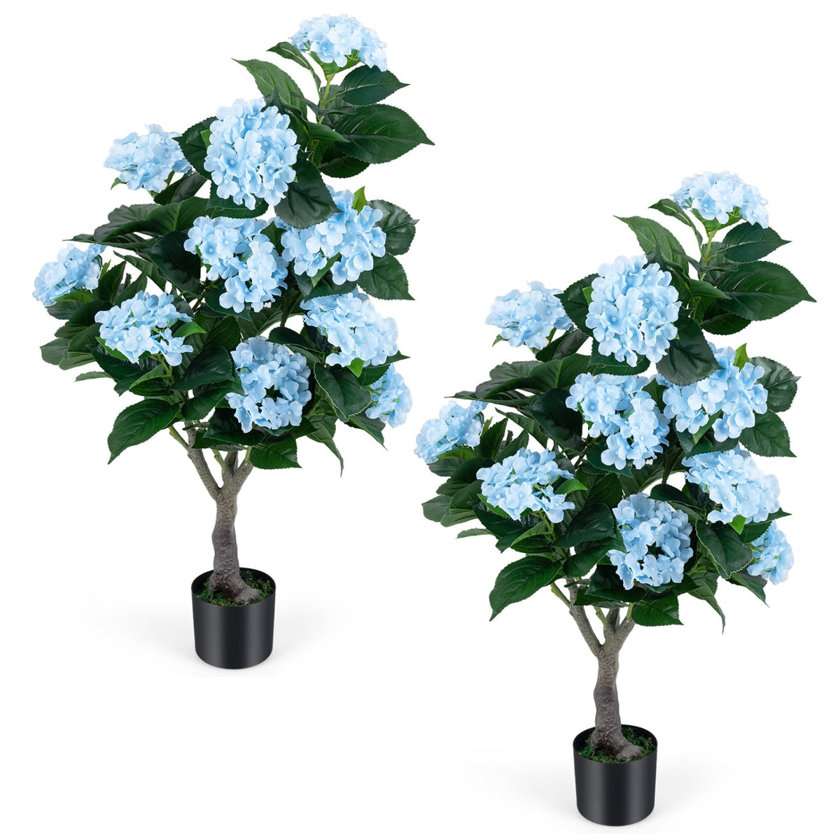 43.5" Artificial Hydrangea Tree 2 Pack-Blue-Artificial Plants-DECOROLALA