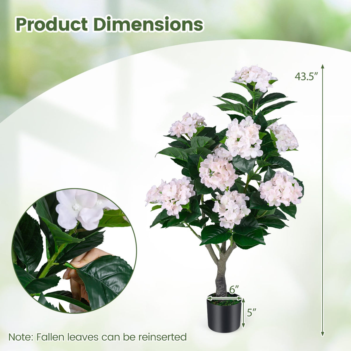 43.5" Artificial Hydrangea Tree 2 Pack-Pink-Artificial Plants-DECOROLALA