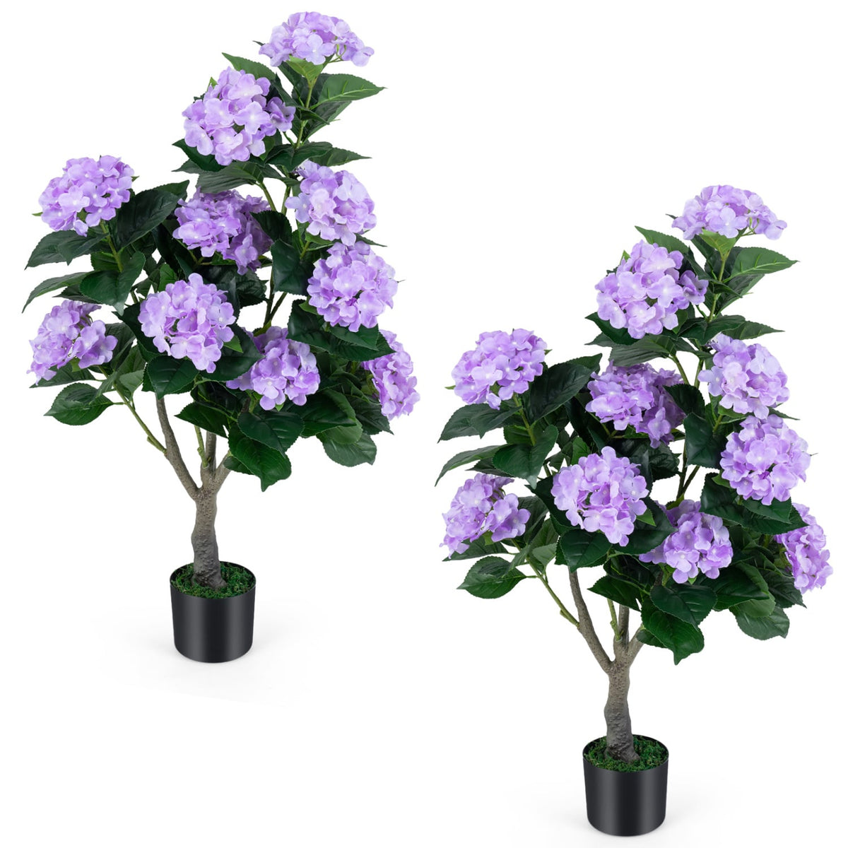 43.5" Artificial Hydrangea Tree 2 Pack-Purple-Artificial Plants-DECOROLALA