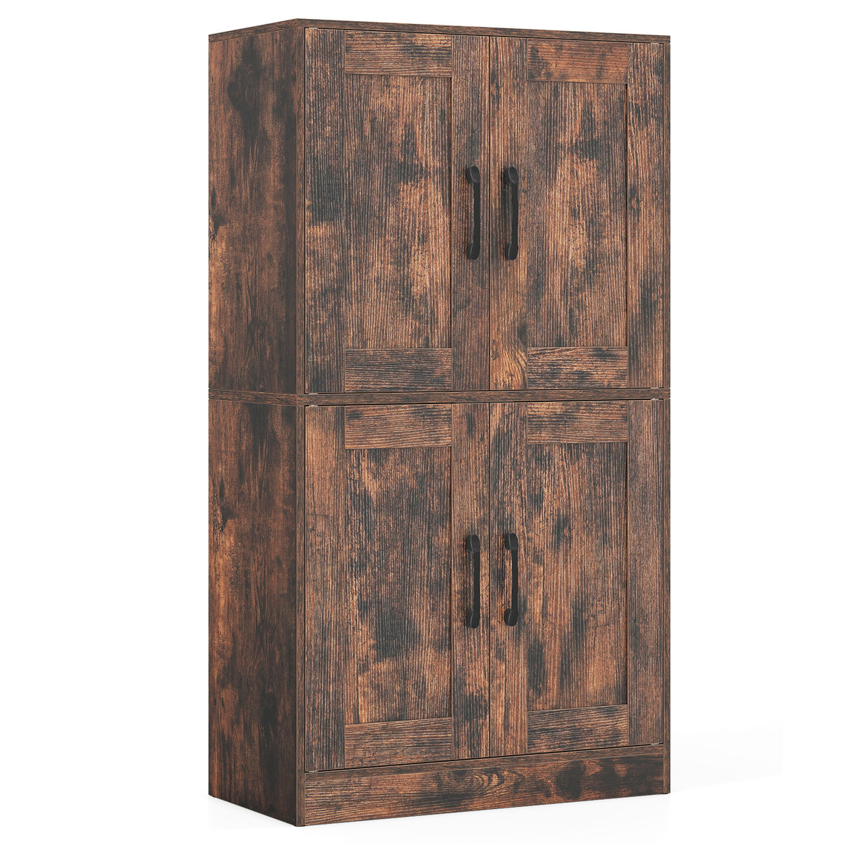 43.5" Bathroom Storage Cabinet - Rustic Brown Adjustable Shelves-Floor Cabinets-DECOROLALA