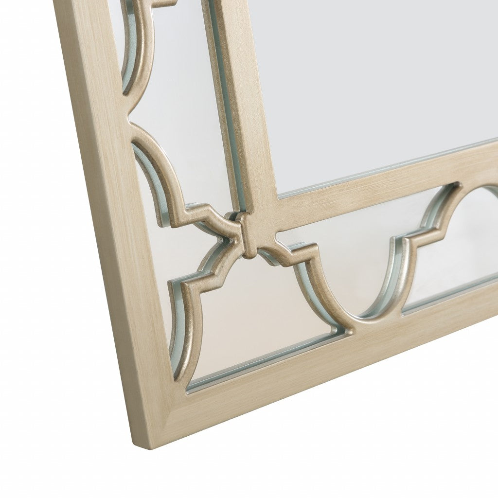 44" Champagne Metal Framed Accent Mirror-Mirrors-DECOROLALA