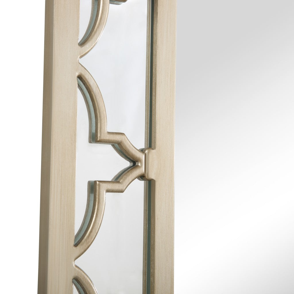 44" Champagne Metal Framed Accent Mirror-Mirrors-DECOROLALA