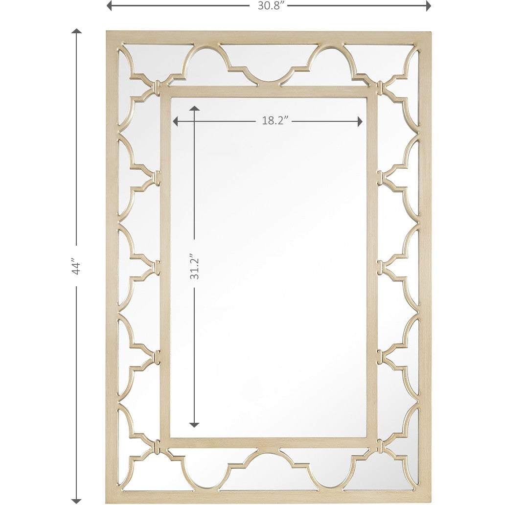 44" Champagne Metal Framed Accent Mirror-Mirrors-DECOROLALA