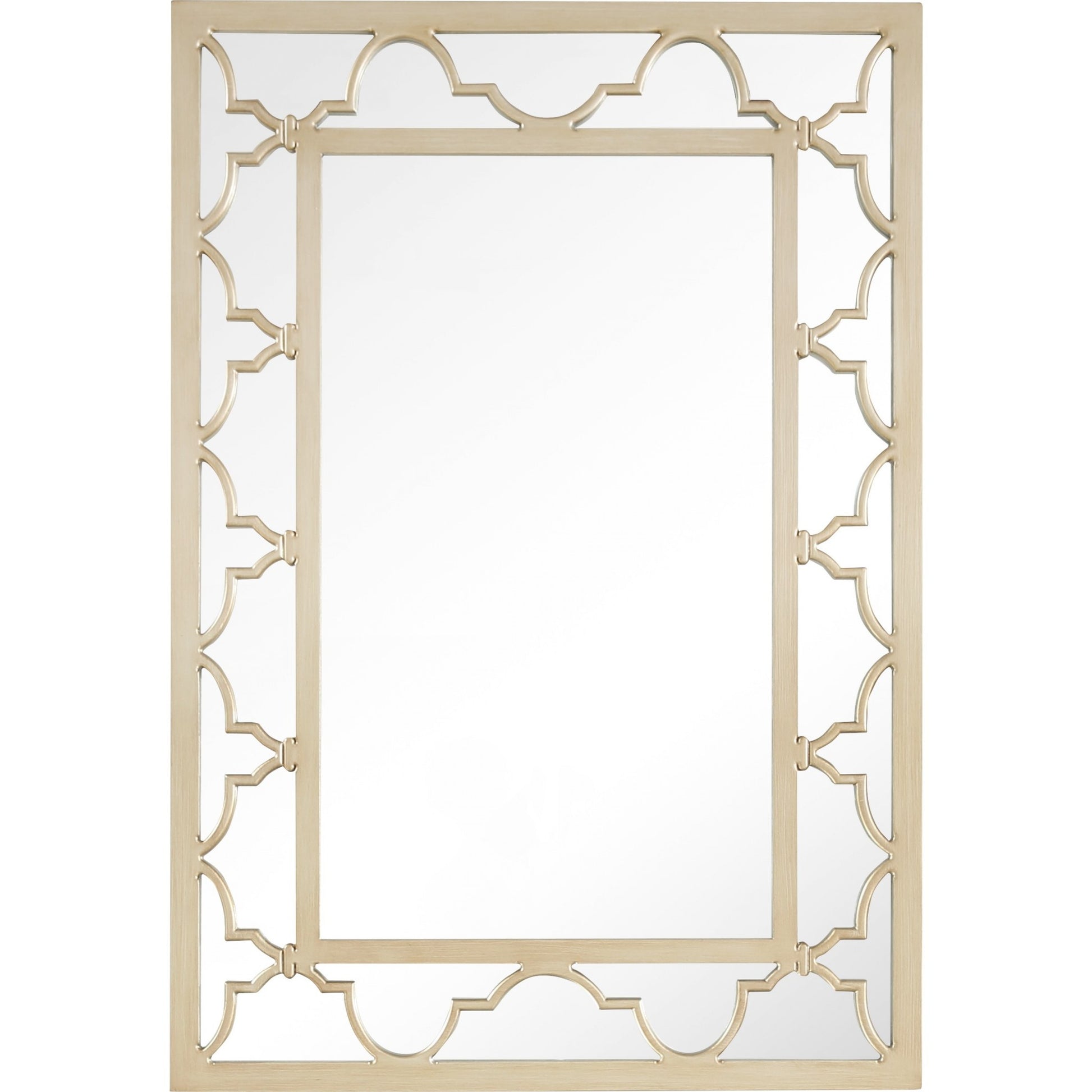 44" Champagne Metal Framed Accent Mirror-Mirrors-DECOROLALA