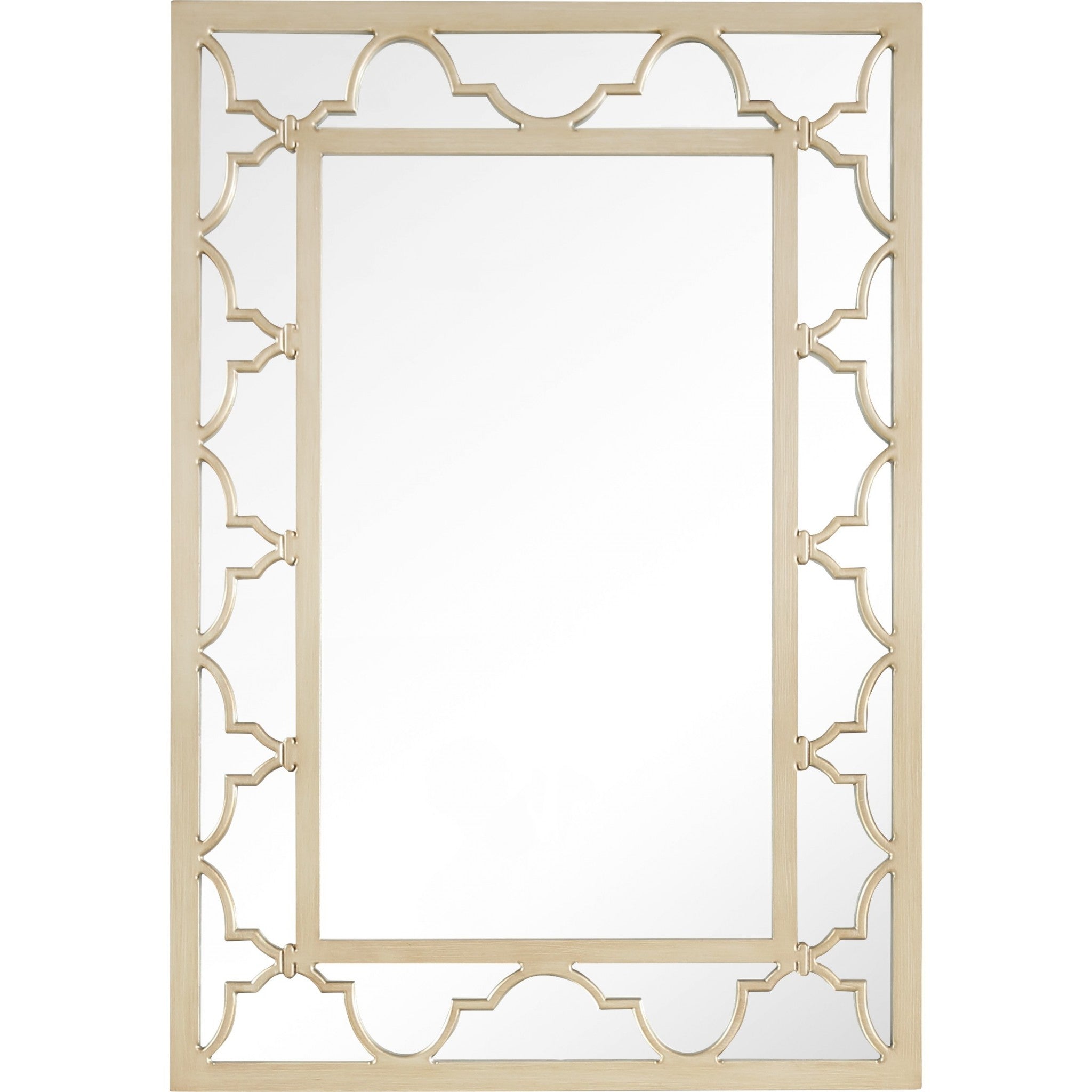 44" Champagne Metal Framed Accent Mirror-Mirrors-DECOROLALA