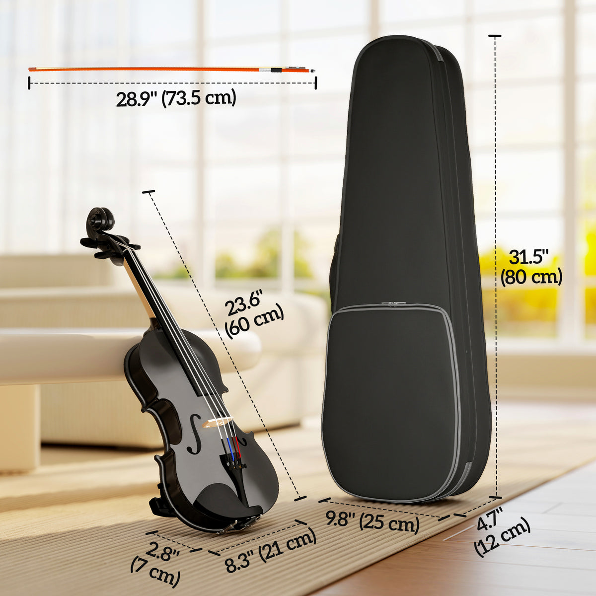 4/4 Full Size Violin, Wood Acoustic Violin Set for Beginners, Adults, with Case, Rosin, Shoulder Rest-Toys & Games > Baby & Toddler Toys > Electronic Musical Pianos-DECOROLALA