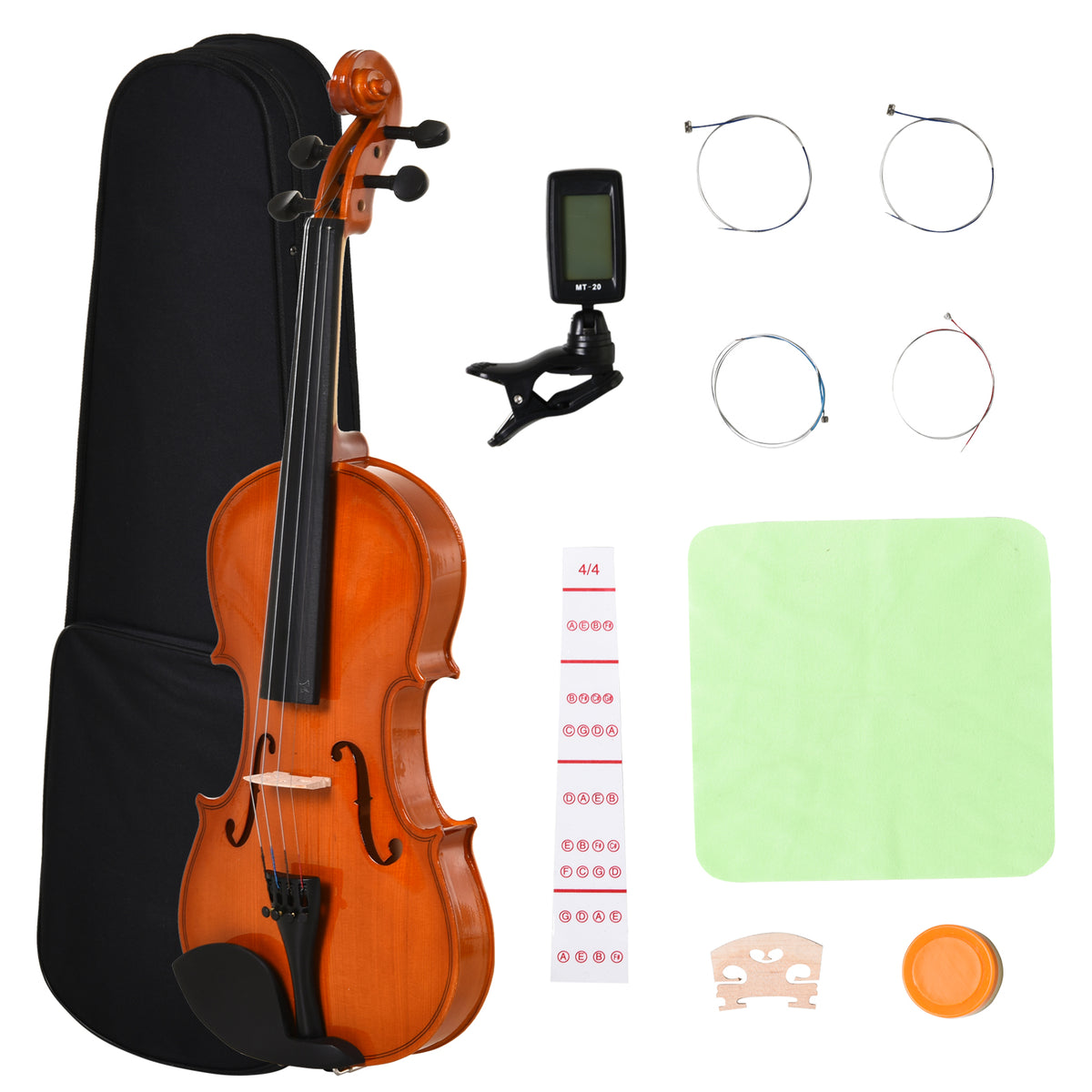 4/4 Violin Maple Wood Full Set of Accessories Storage Box, Orange-Toys & Games > Baby & Toddler Toys > Electronic Musical Pianos-DECOROLALA