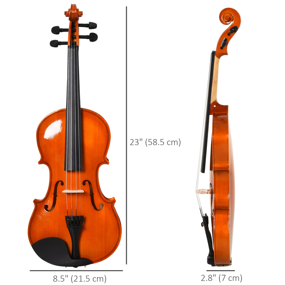 4/4 Violin Maple Wood Full Set of Accessories Storage Box, Orange-Toys & Games > Baby & Toddler Toys > Electronic Musical Pianos-DECOROLALA