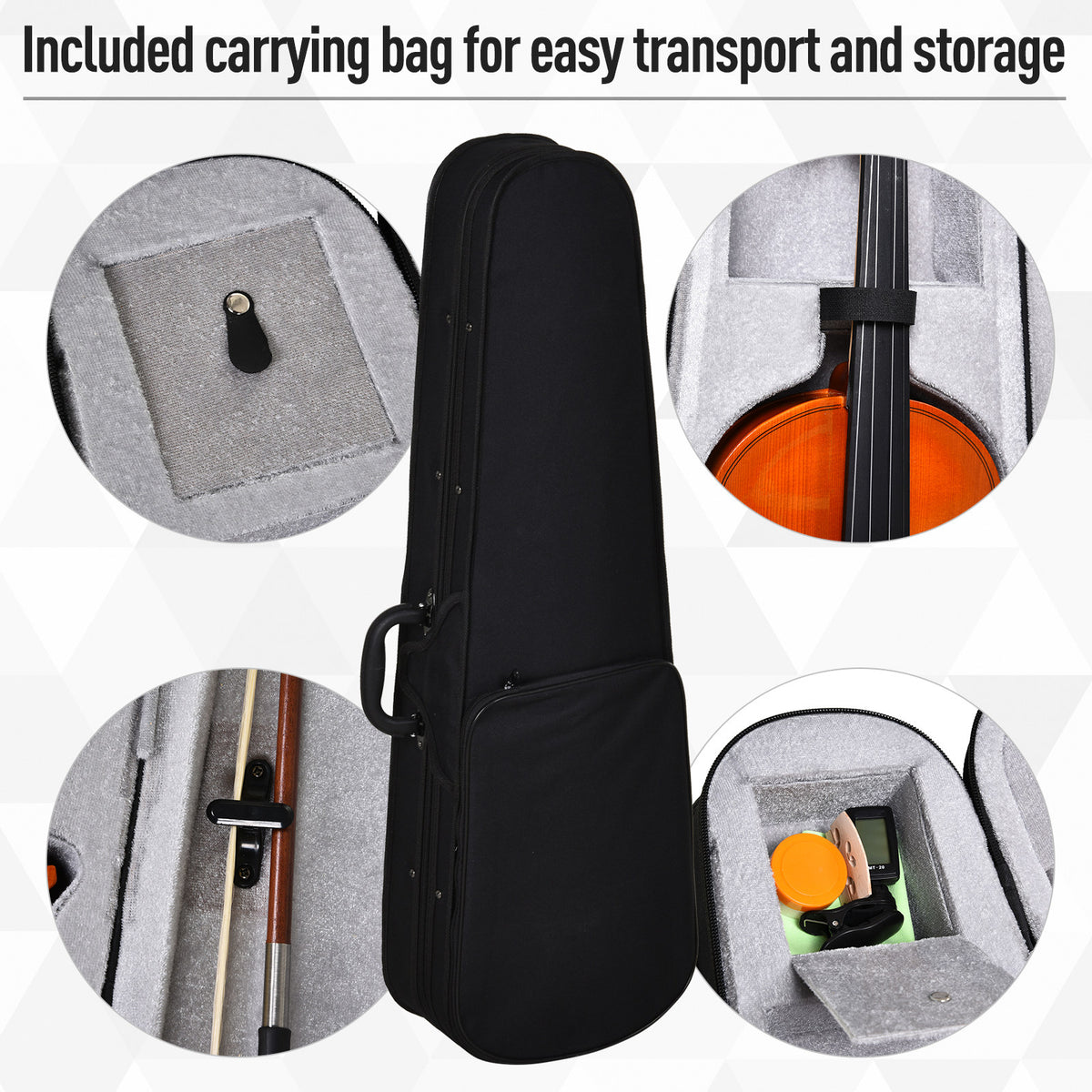 4/4 Violin Maple Wood Full Set of Accessories Storage Box, Orange-Toys & Games > Baby & Toddler Toys > Electronic Musical Pianos-DECOROLALA