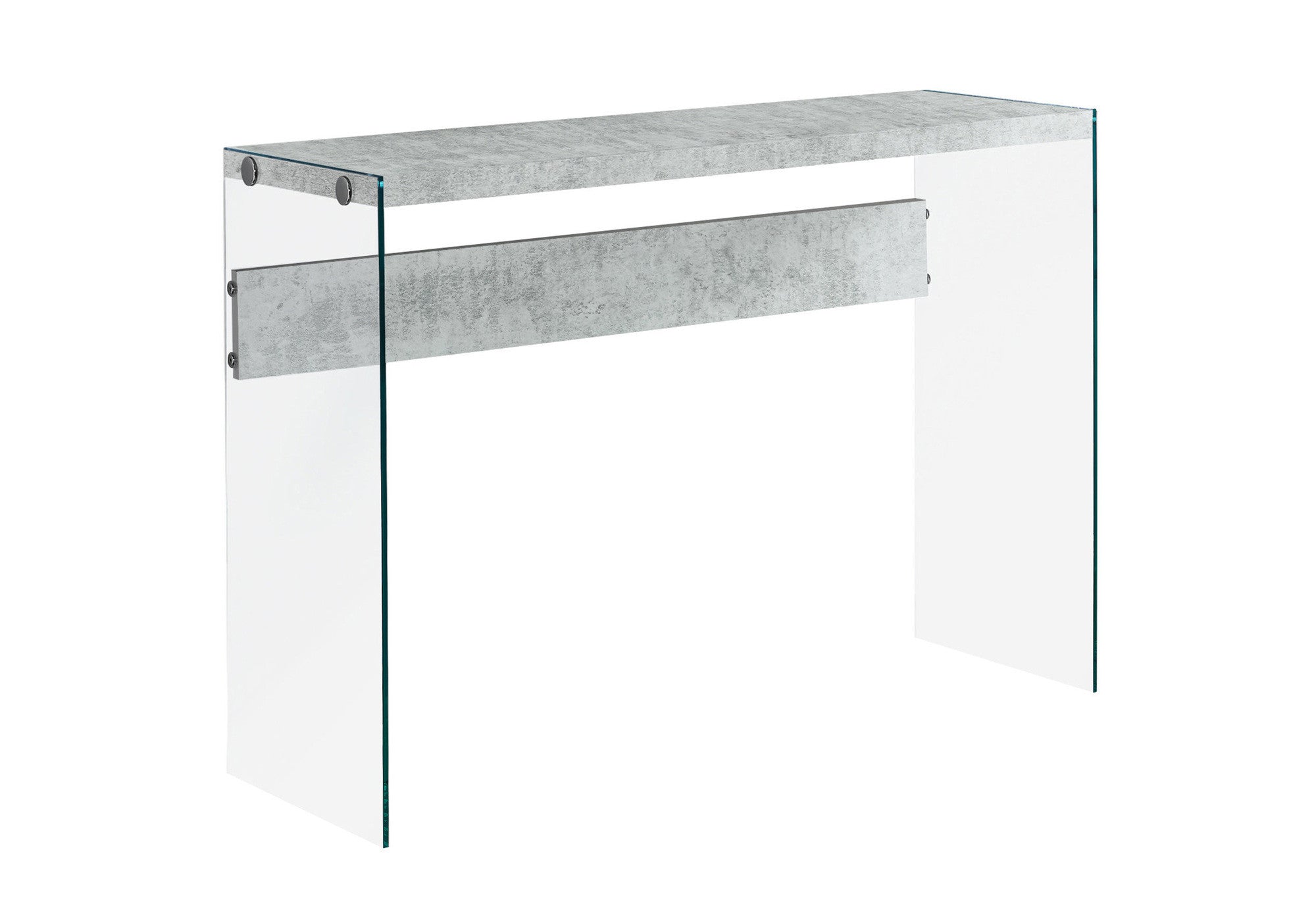 44" Gray And Clear Solid Console Table-Console Tables-DECOROLALA