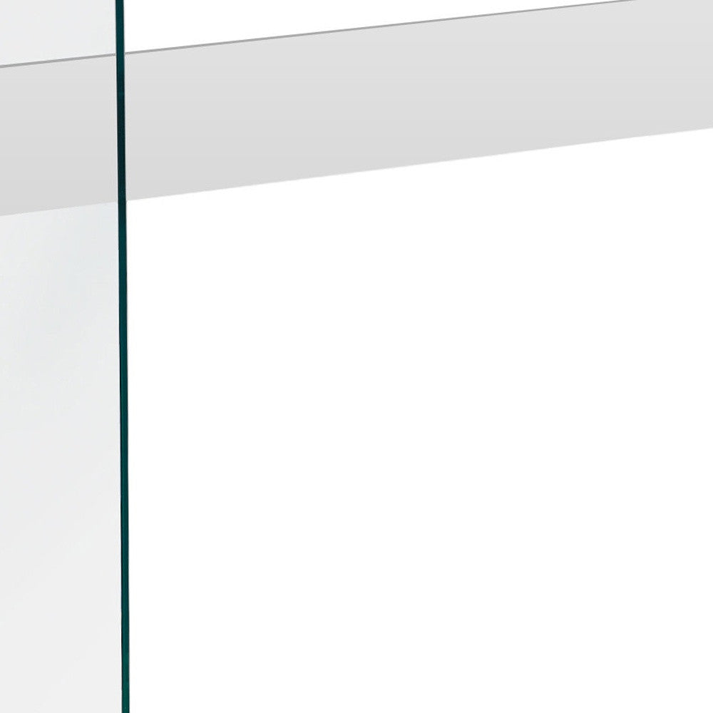 44" Gray And Clear Solid Console Table-Console Tables-DECOROLALA