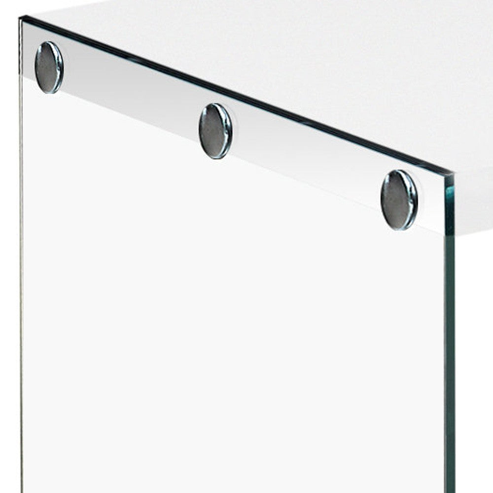 44" Gray Clear Wood And Glass Coffee Table-Coffee Tables-DECOROLALA