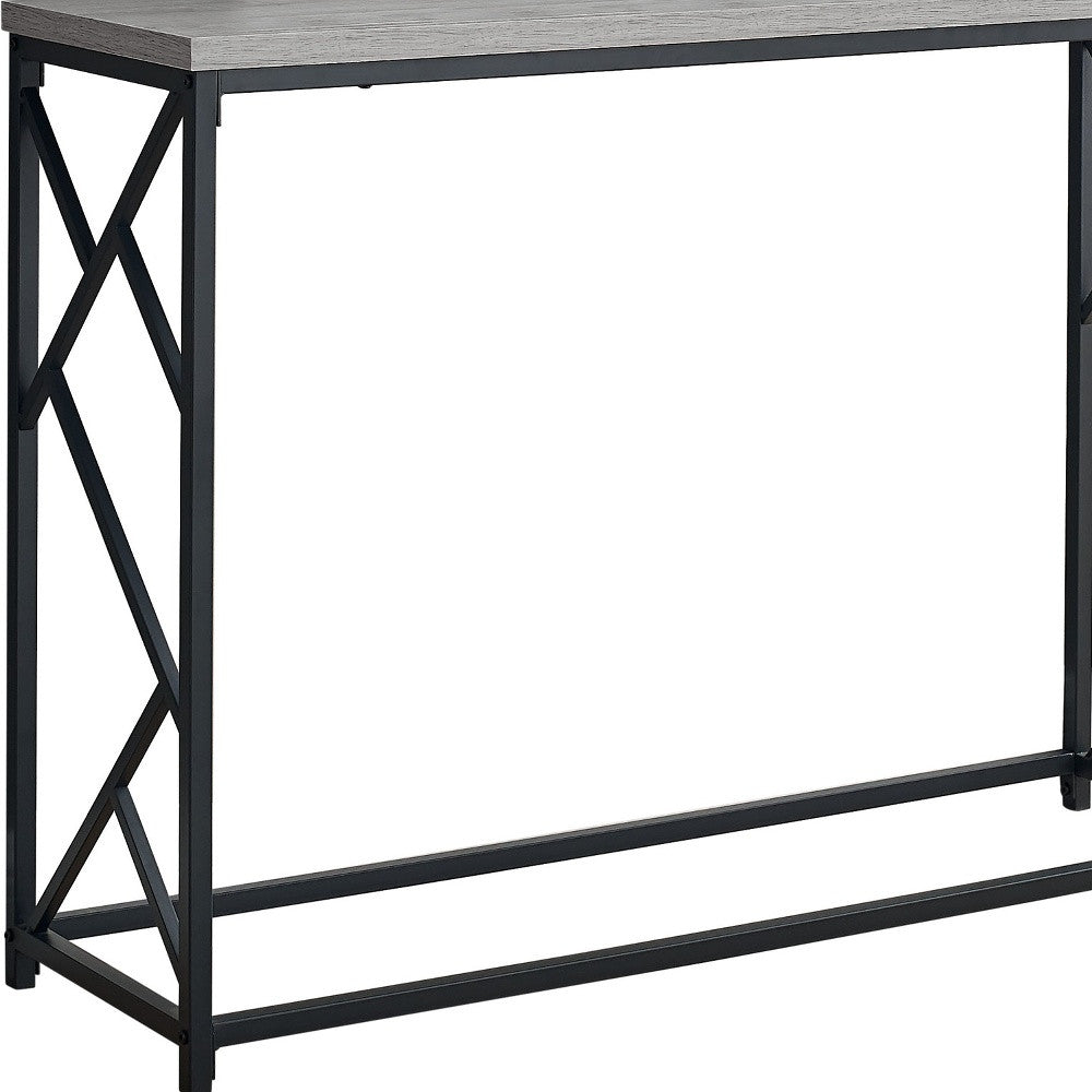 44" Gray and Black Frame Console Table-Console Tables-DECOROLALA