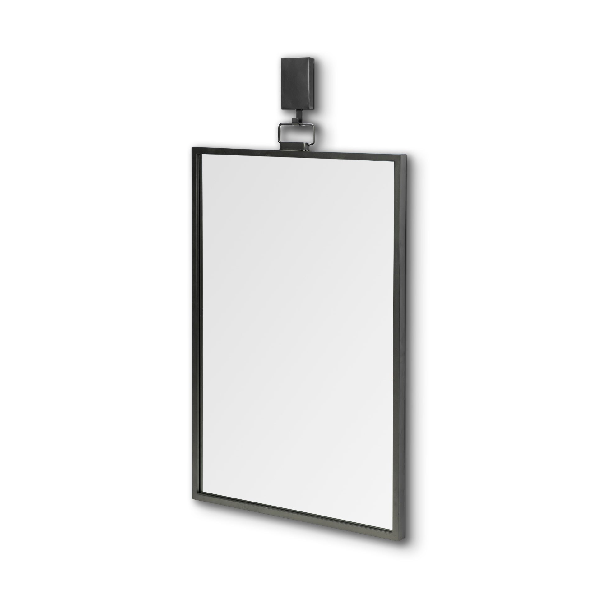 44" Gunmetal Metal Framed Accent Mirror-Mirrors-DECOROLALA