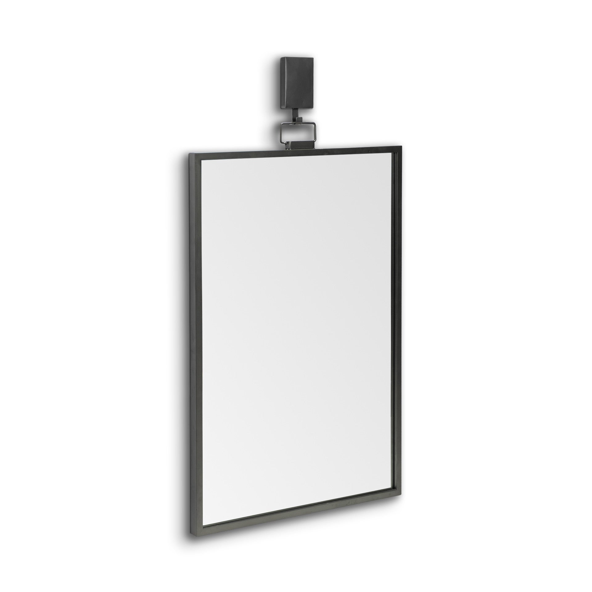 44" Gunmetal Metal Framed Accent Mirror-Mirrors-DECOROLALA